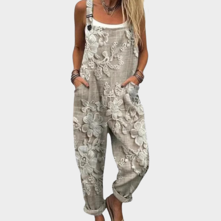 AMELIA | ELEGANT 3D FLORAL OVERALLS