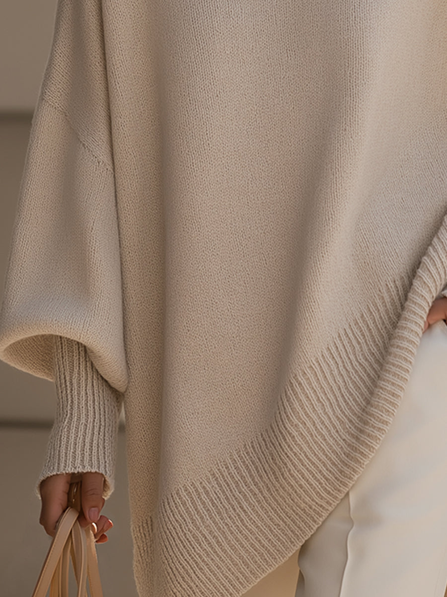 Jennifer Draped Wide-Neck Sweater