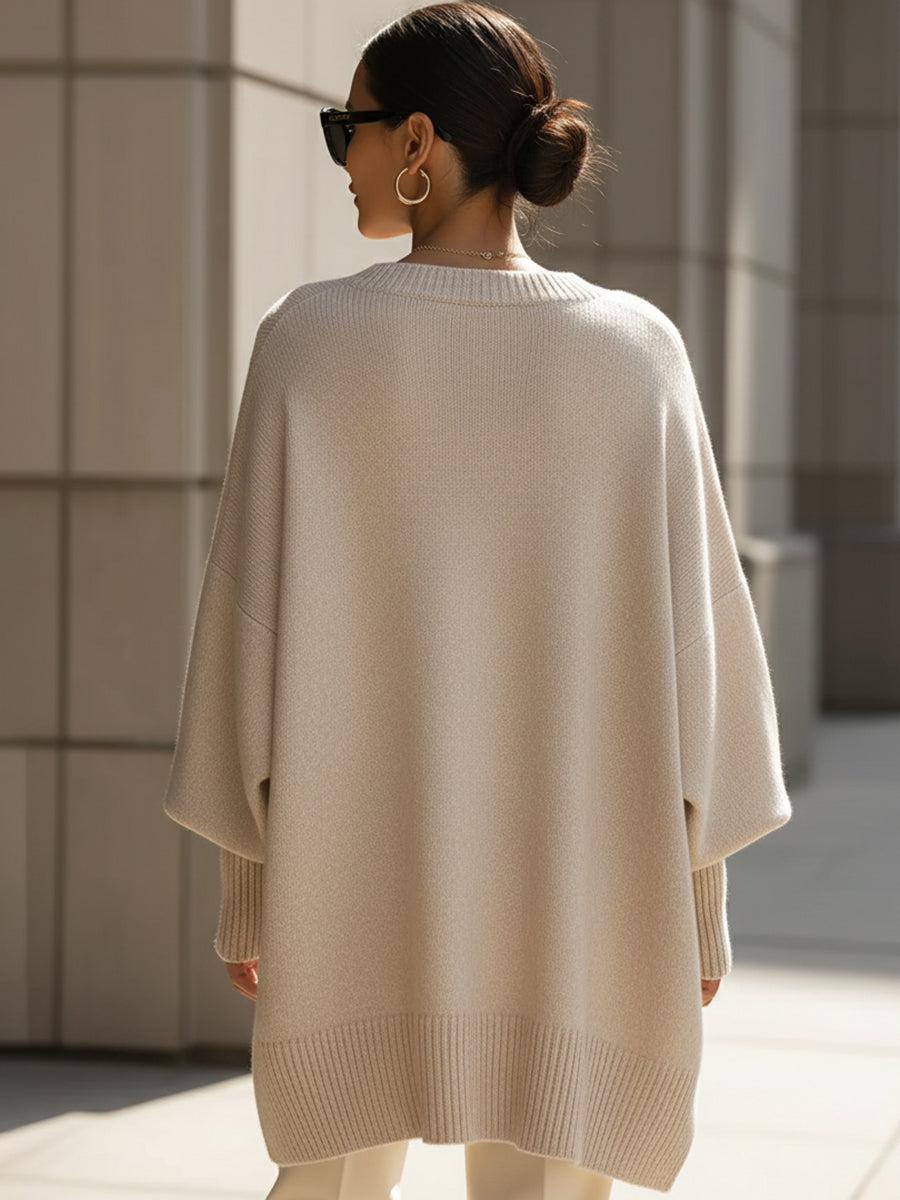 Jennifer Draped Wide-Neck Sweater