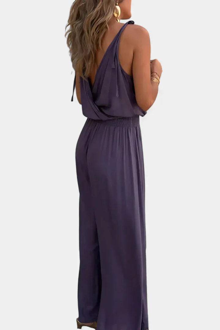 Donatila | Unique Jumpsuit with Golden Details and Open Leg
