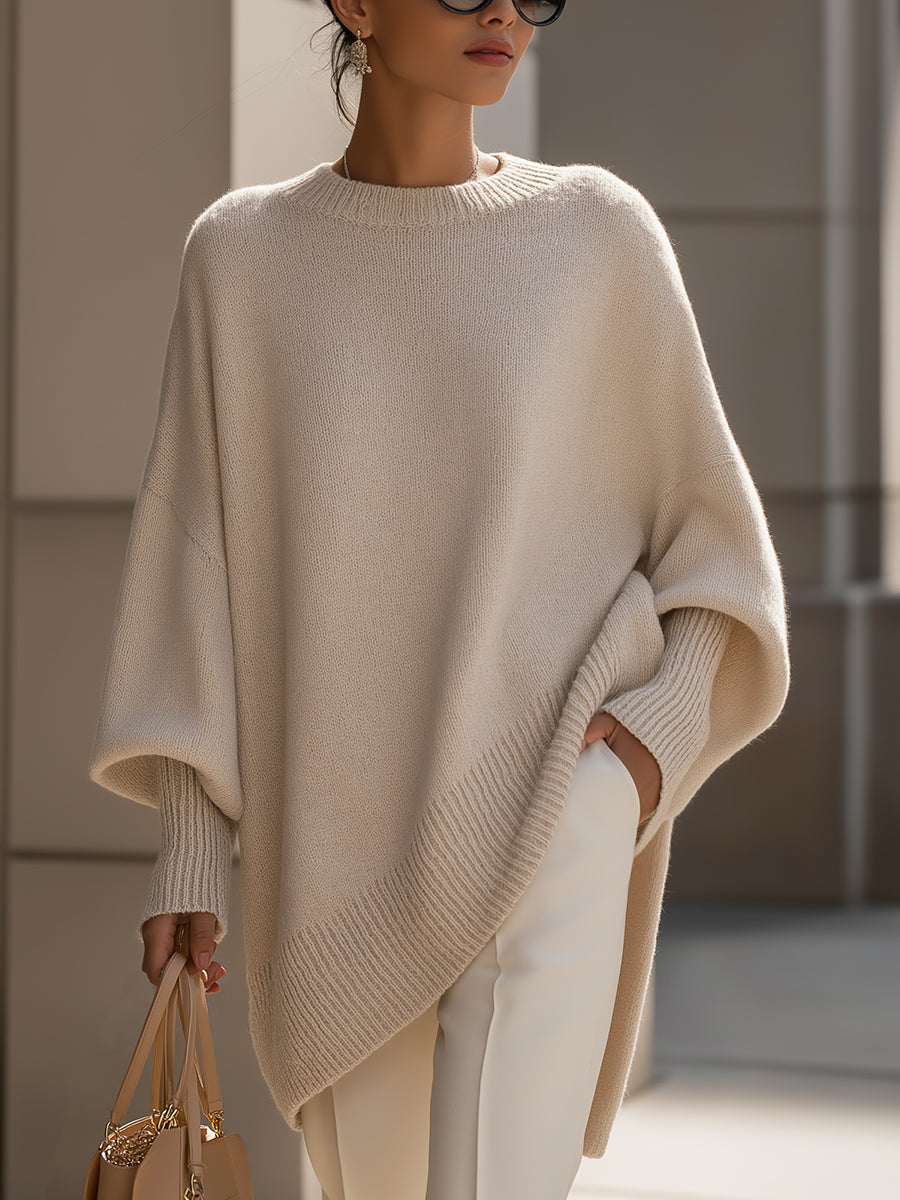 Jennifer Draped Wide-Neck Sweater