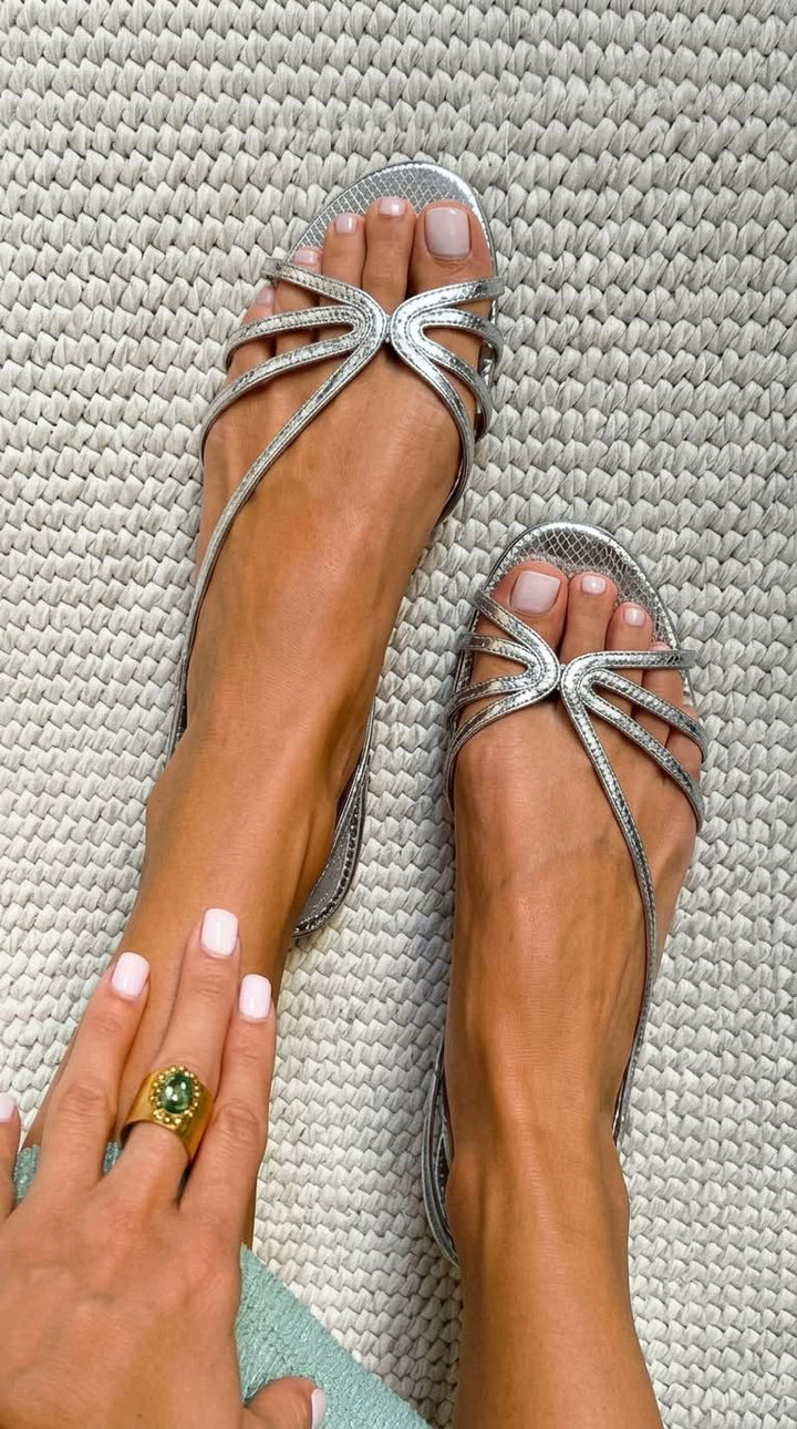 Lolita | Metallic Strap Sandals for Summer