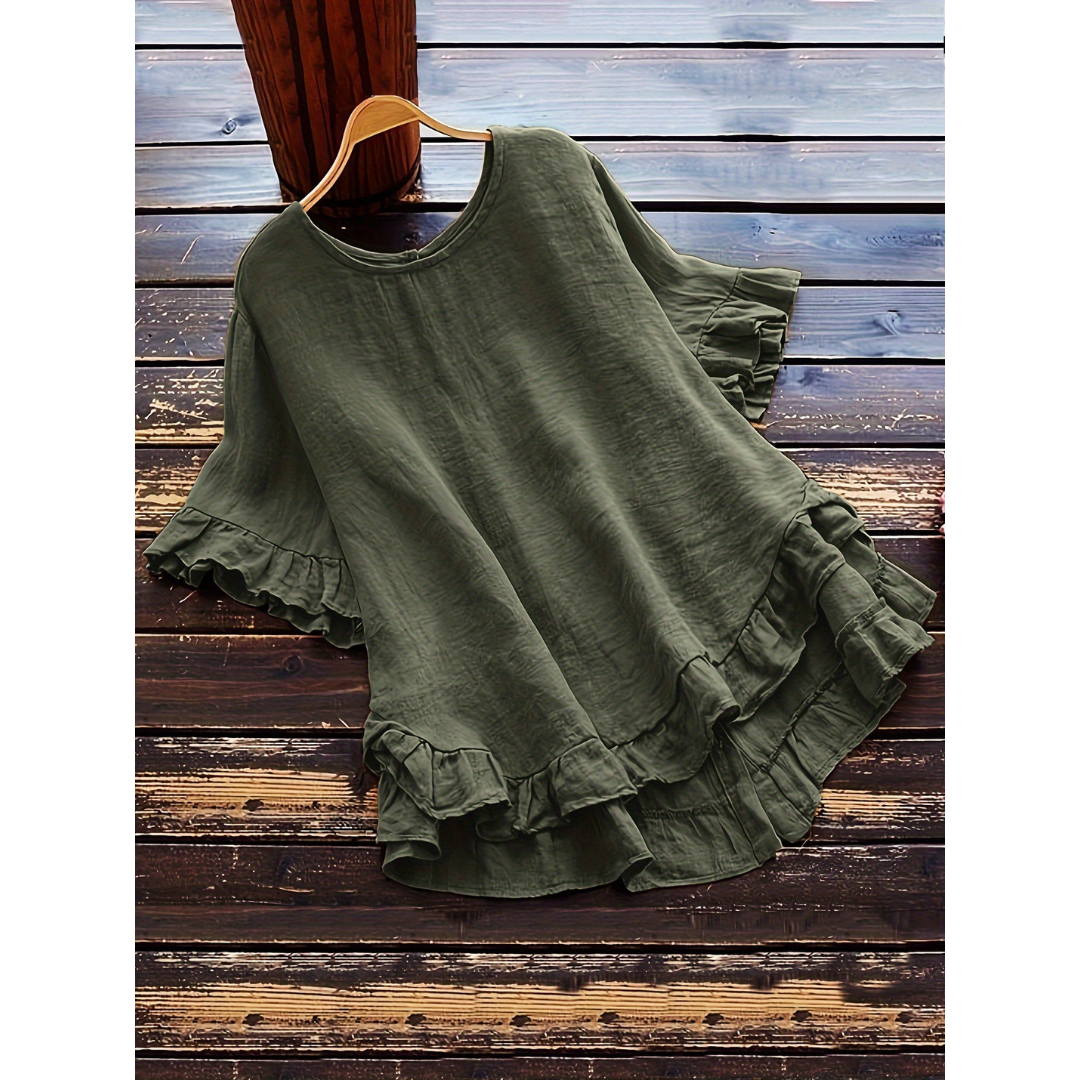 Evita Ruffle Hem Blouse