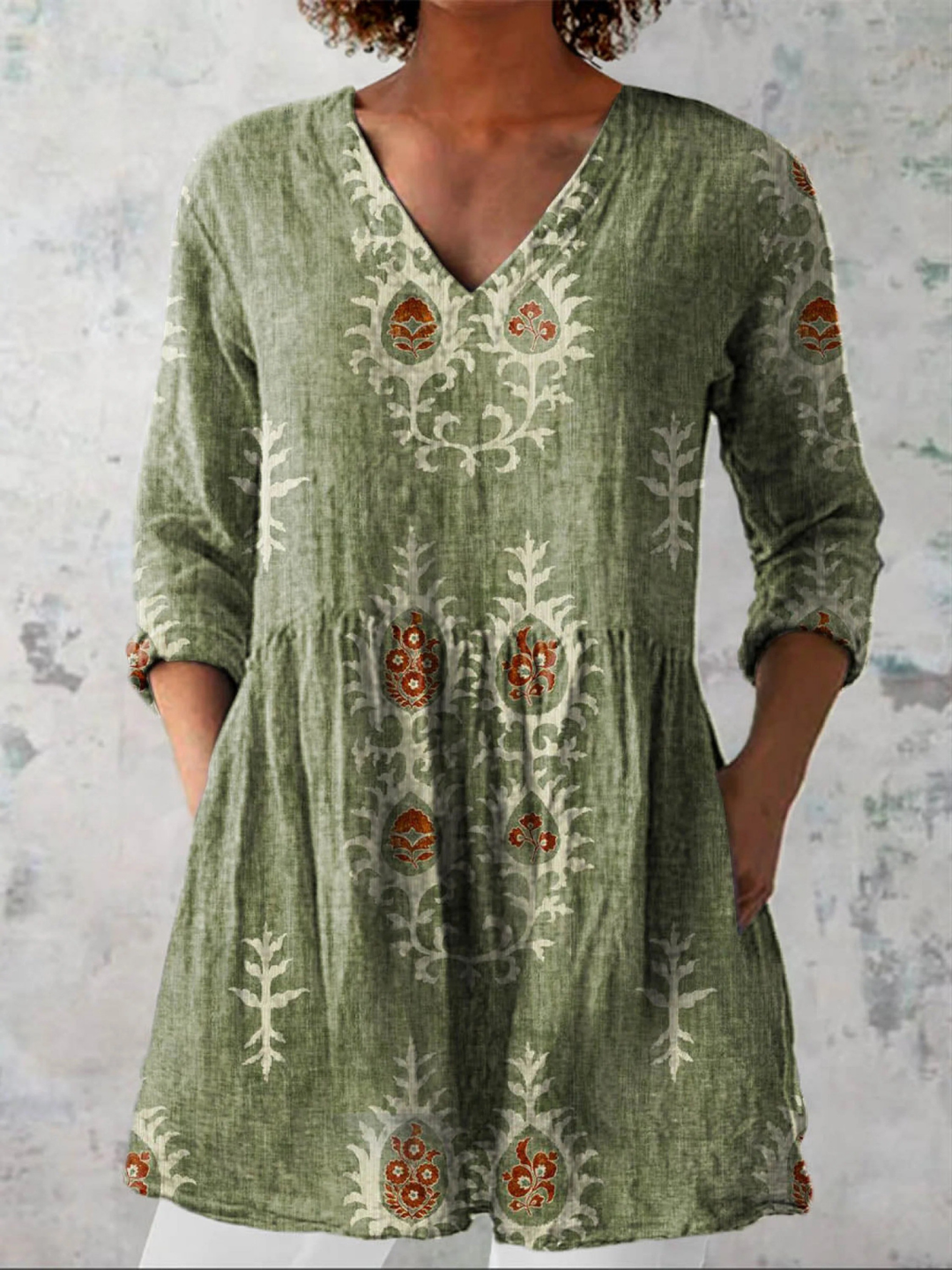 Sidney | Long Blouse with V-Neck