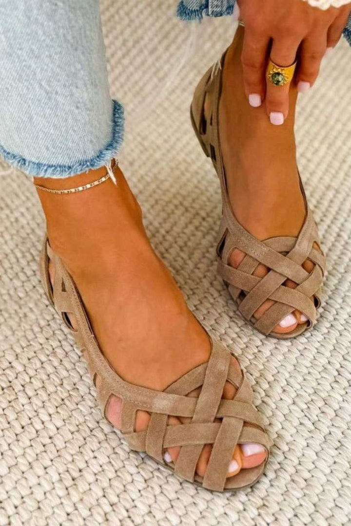 Mia | INTERWOVEN STRAP FLAT SANDALS