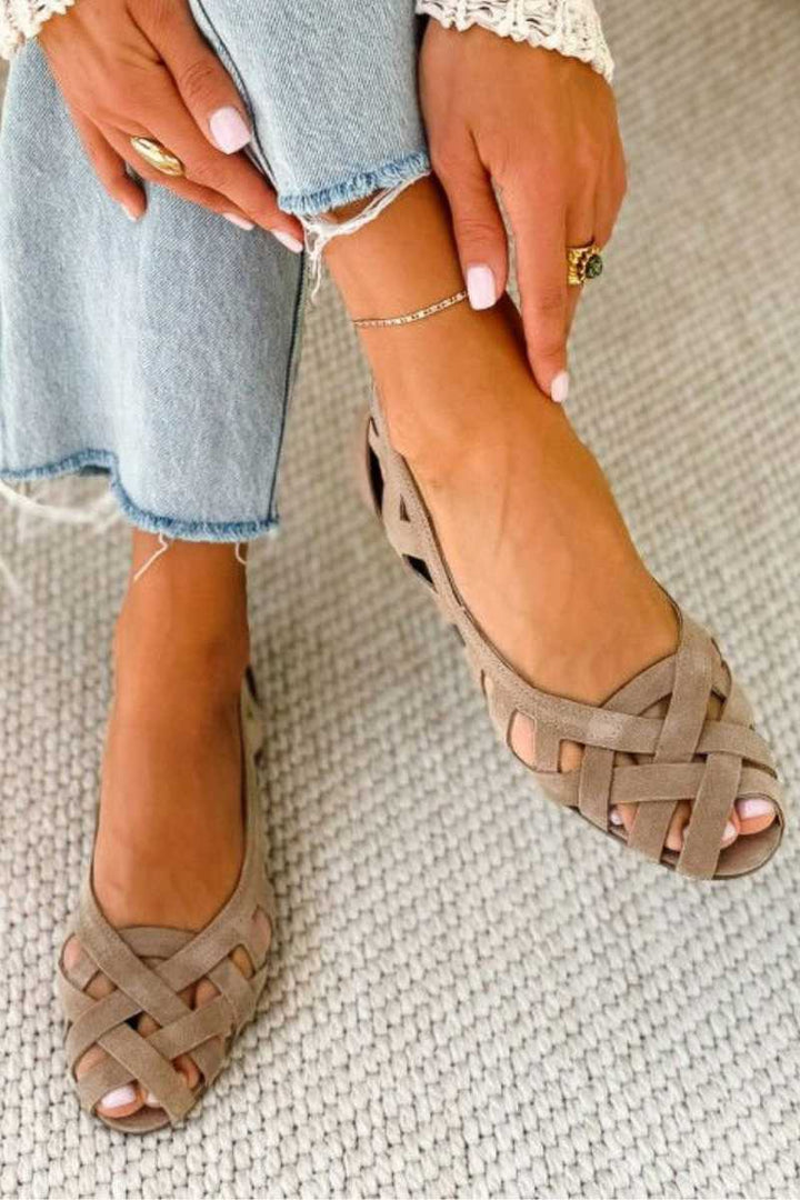 Mia | INTERWOVEN STRAP FLAT SANDALS