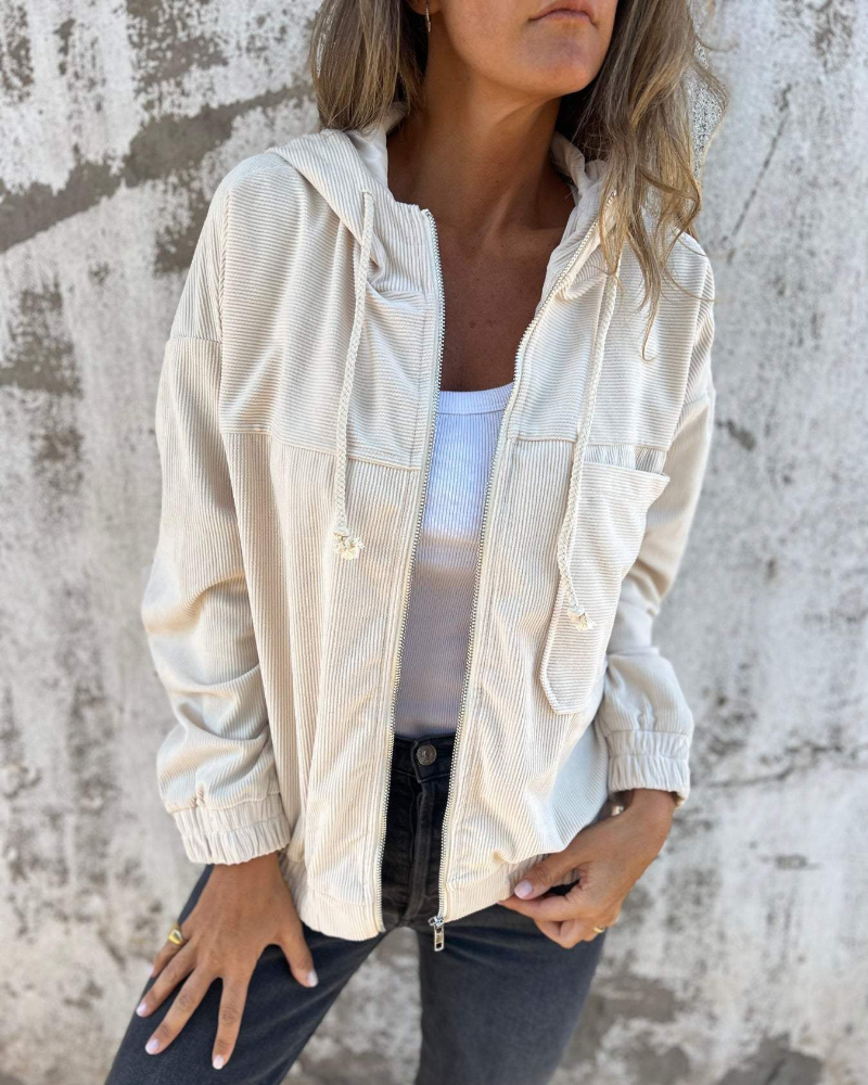 Ella™ | Cord Zip-Up Hoodie