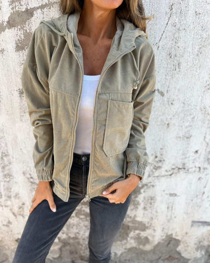 Ella™ | Cord Zip-Up Hoodie