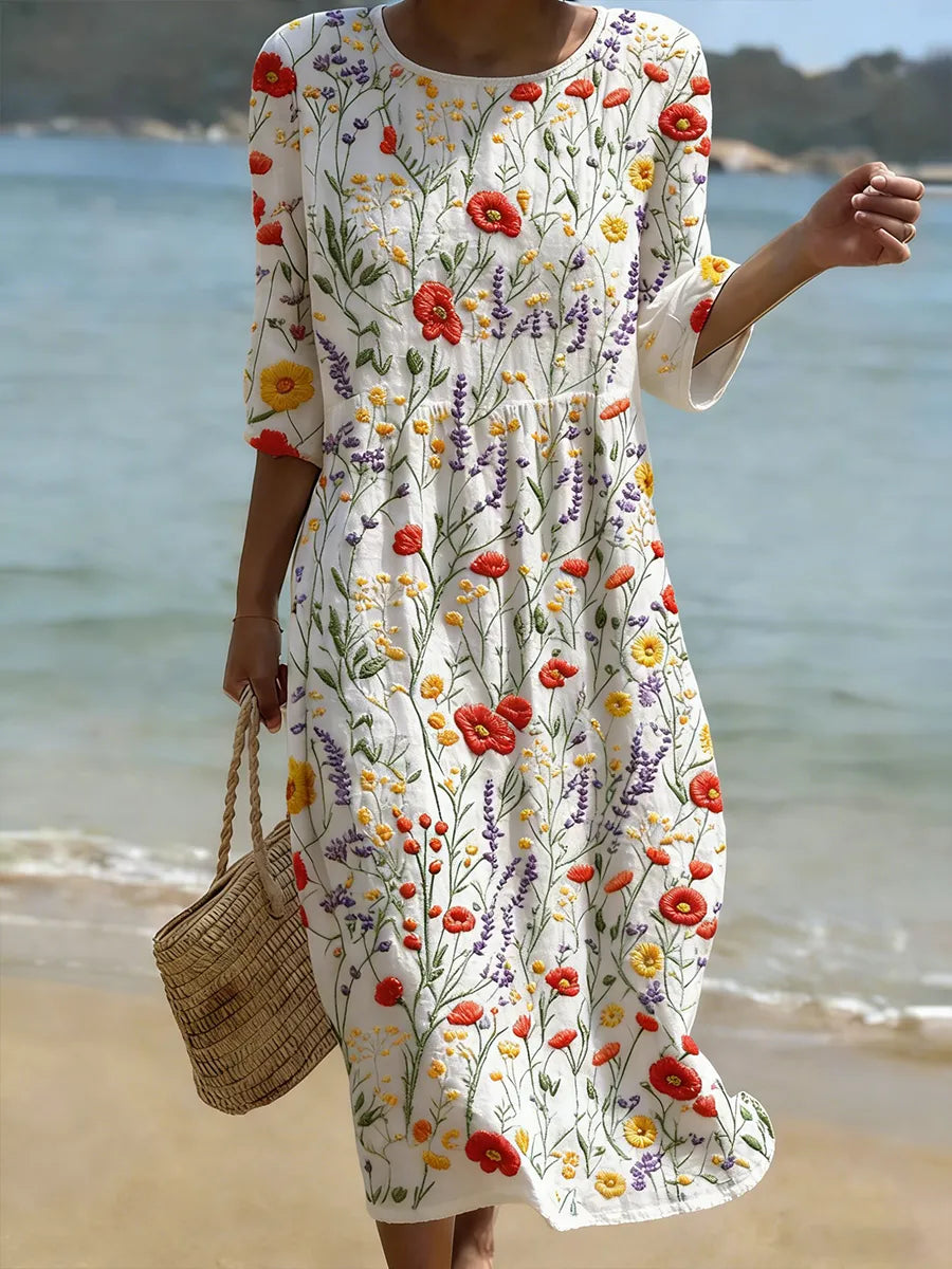 Raquel | Embroidered Vintage Dress
