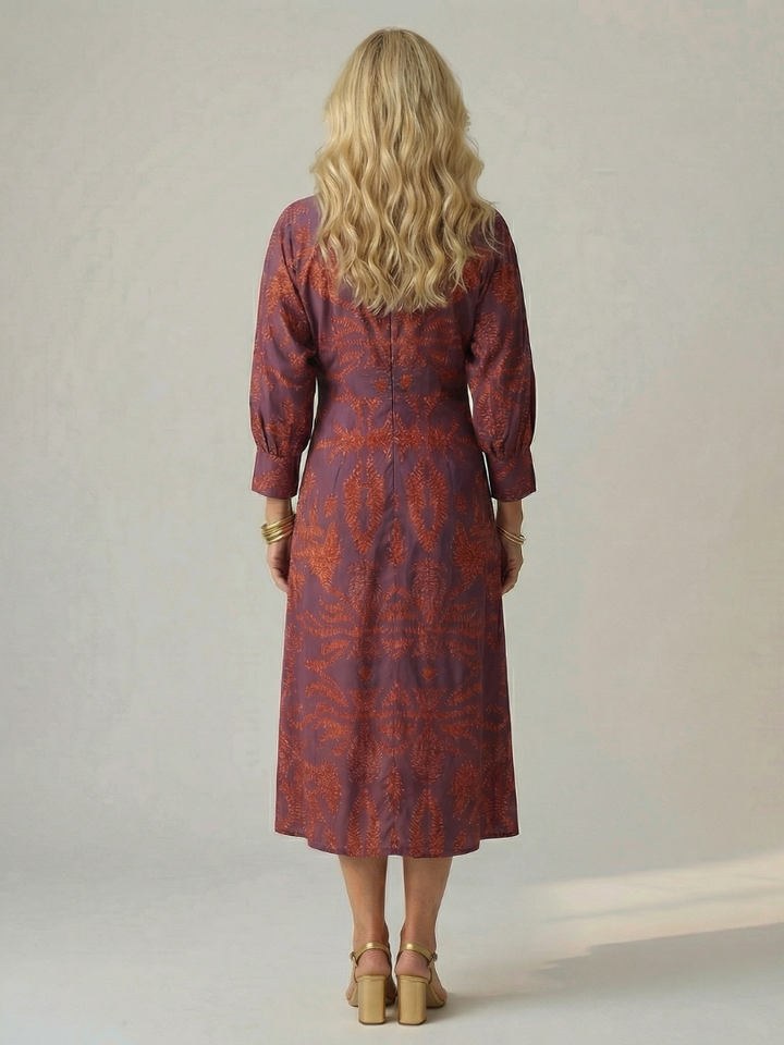 FAITH - Women's elegant printed wrap midi dress