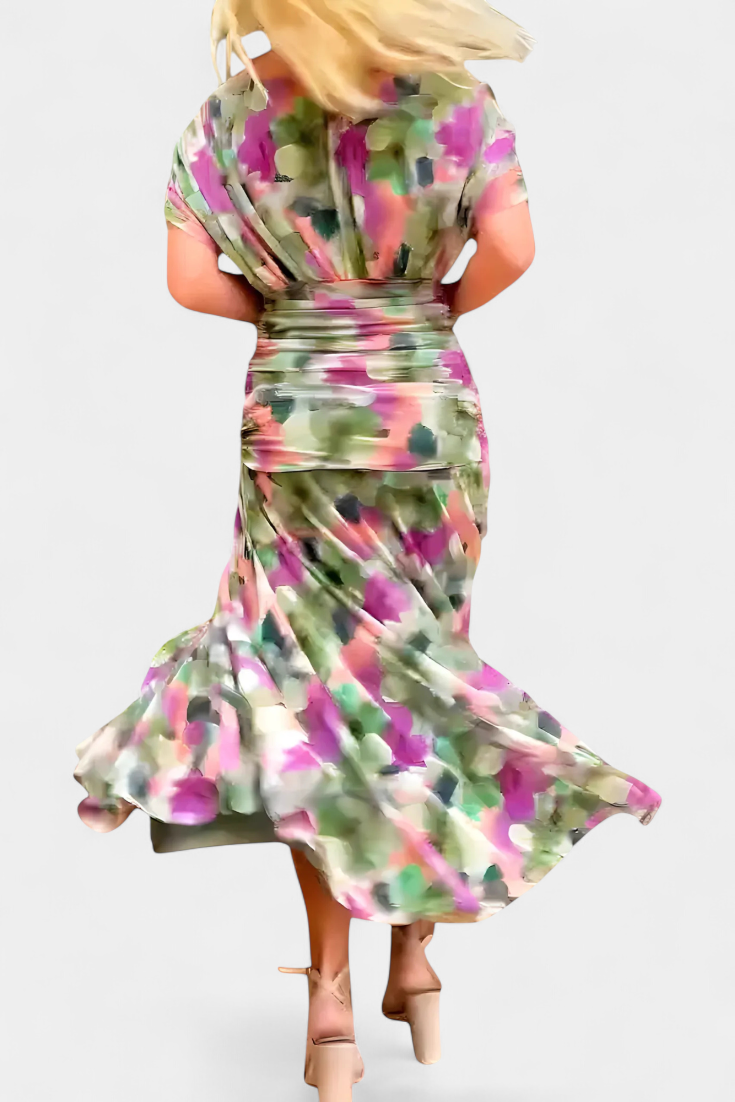 LIVIA - Women’s Floral V-Neck Maxi Dress