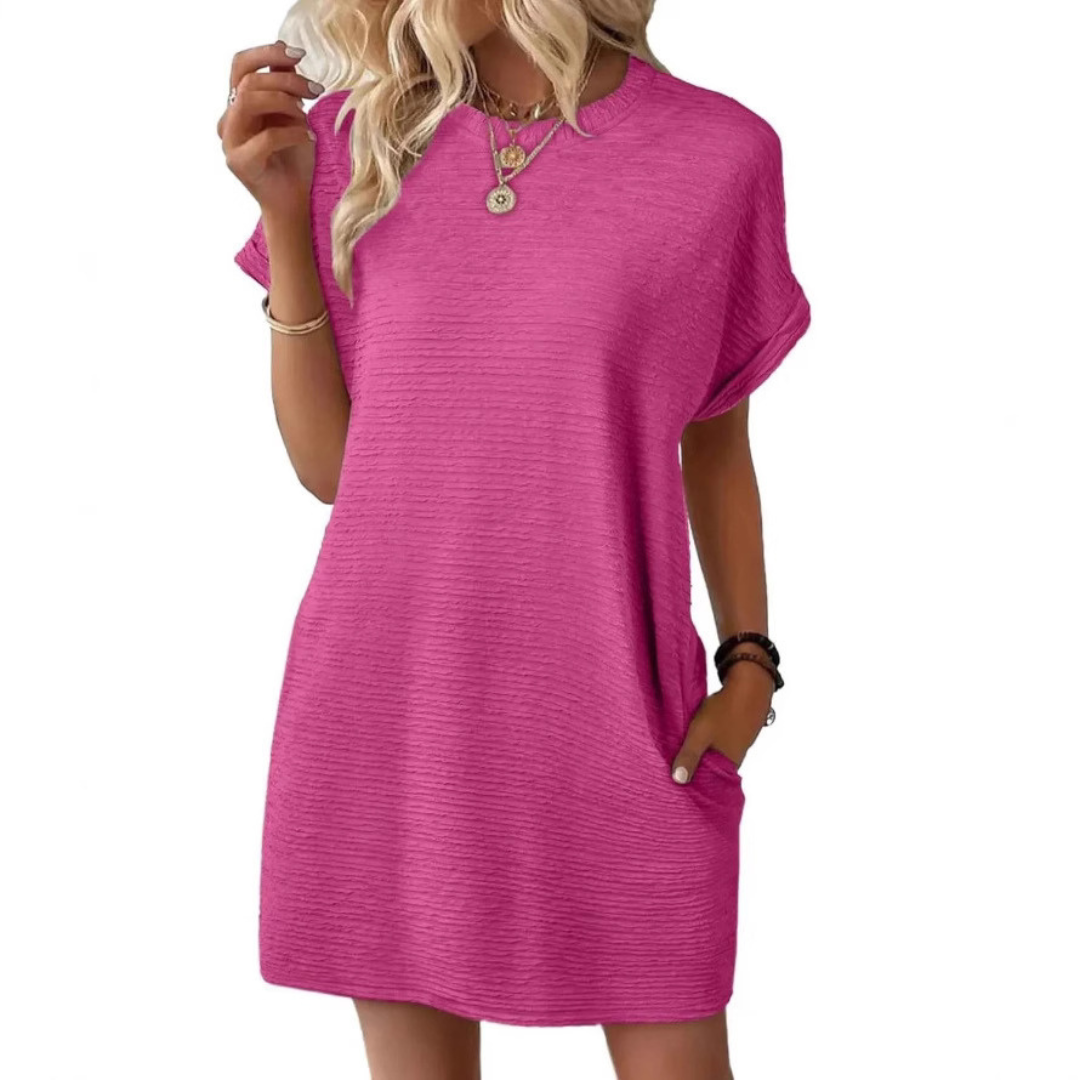 MELINA – Effortless Round-Neck Summer Dress