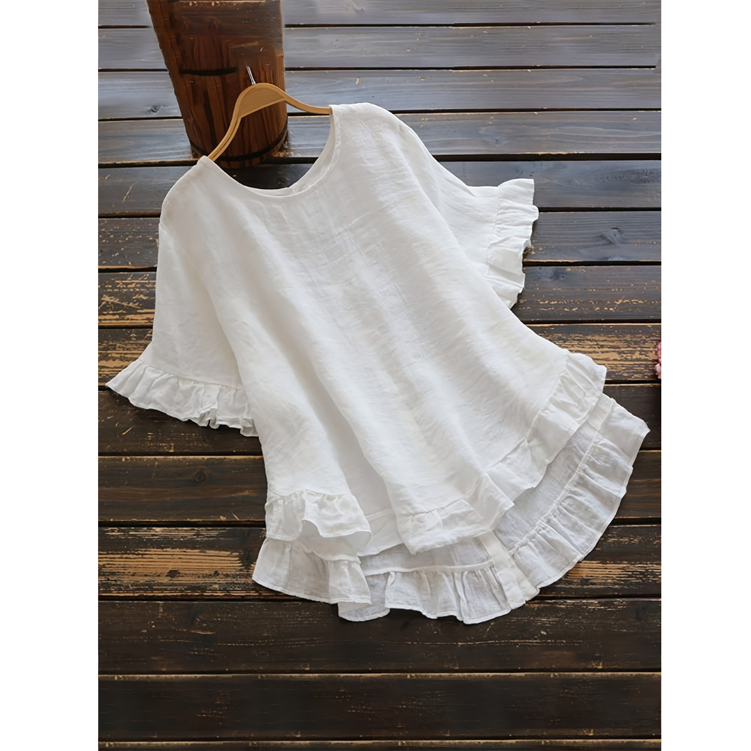 Evita Ruffle Hem Blouse