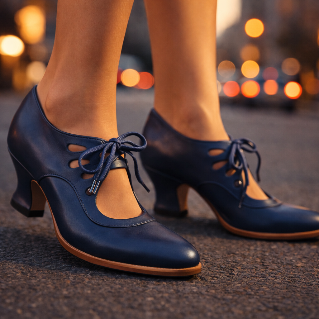 Camille | Leather Lace Heels