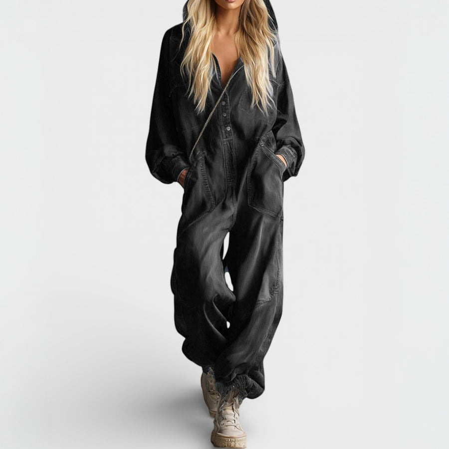 MONICA - Long-Sleeve Hoodie Jumpsuit