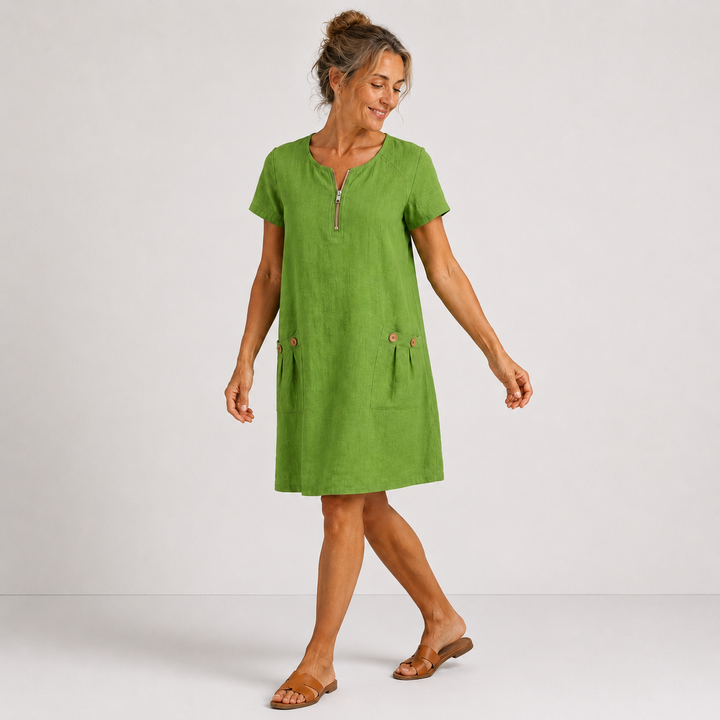 Eliana | Casual Cotton and Linen Dress