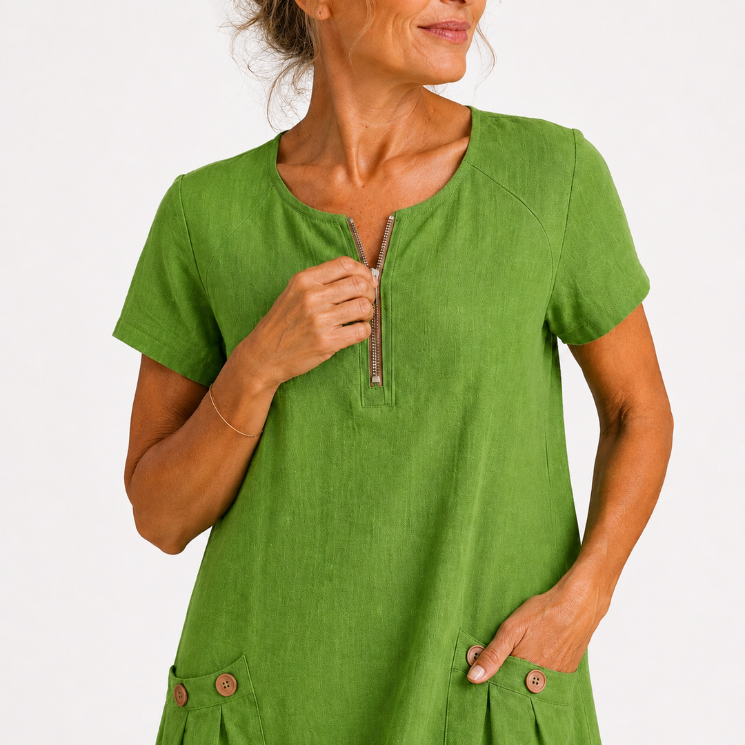 Eliana | Casual Cotton and Linen Dress