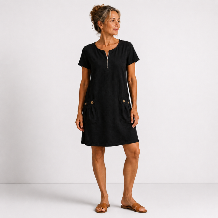 Eliana | Casual Cotton and Linen Dress