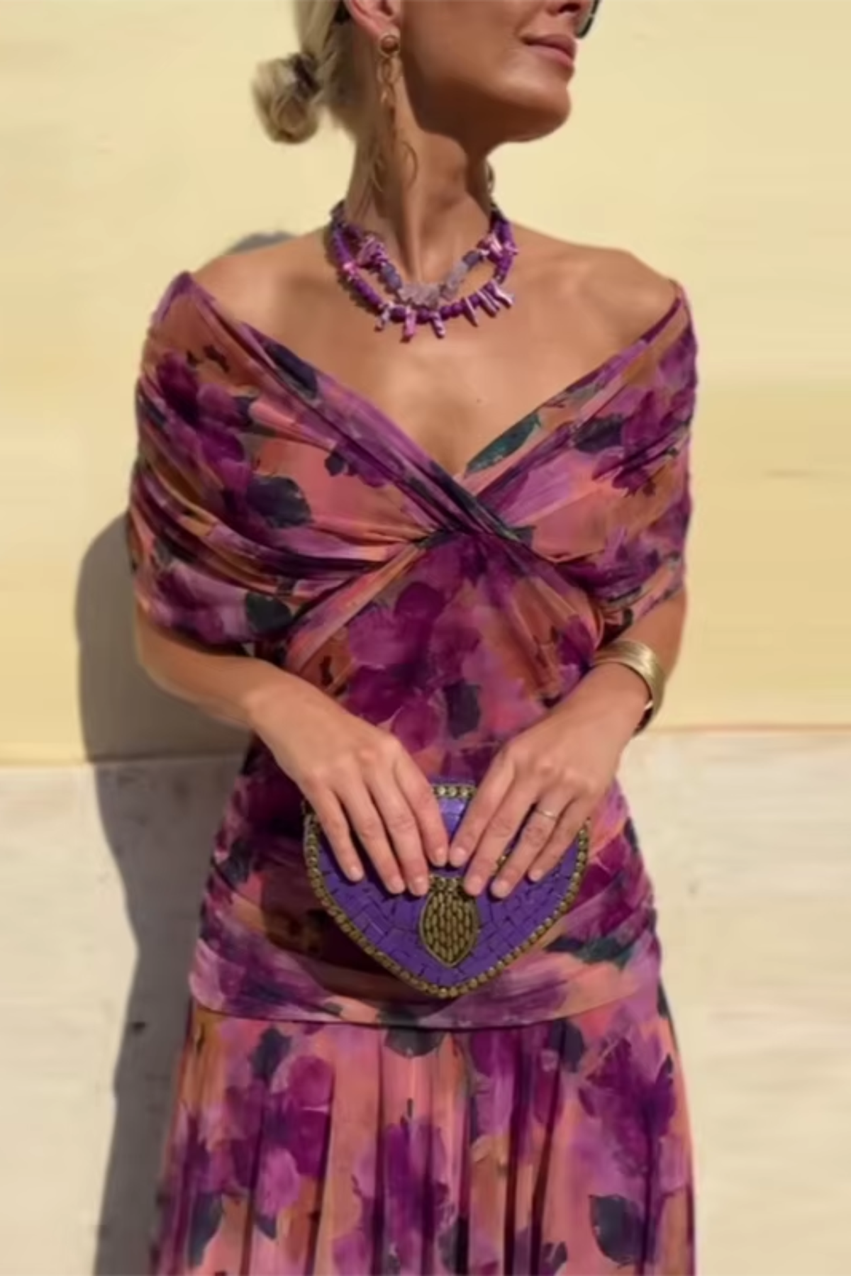 Louise | Elegant Maxi Party Dress with V-Neck