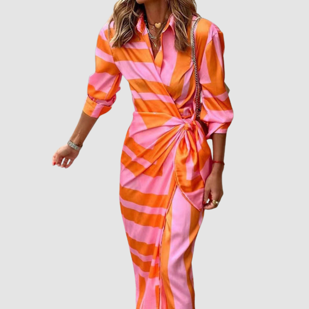 CARLA - Elegant Striped Dress