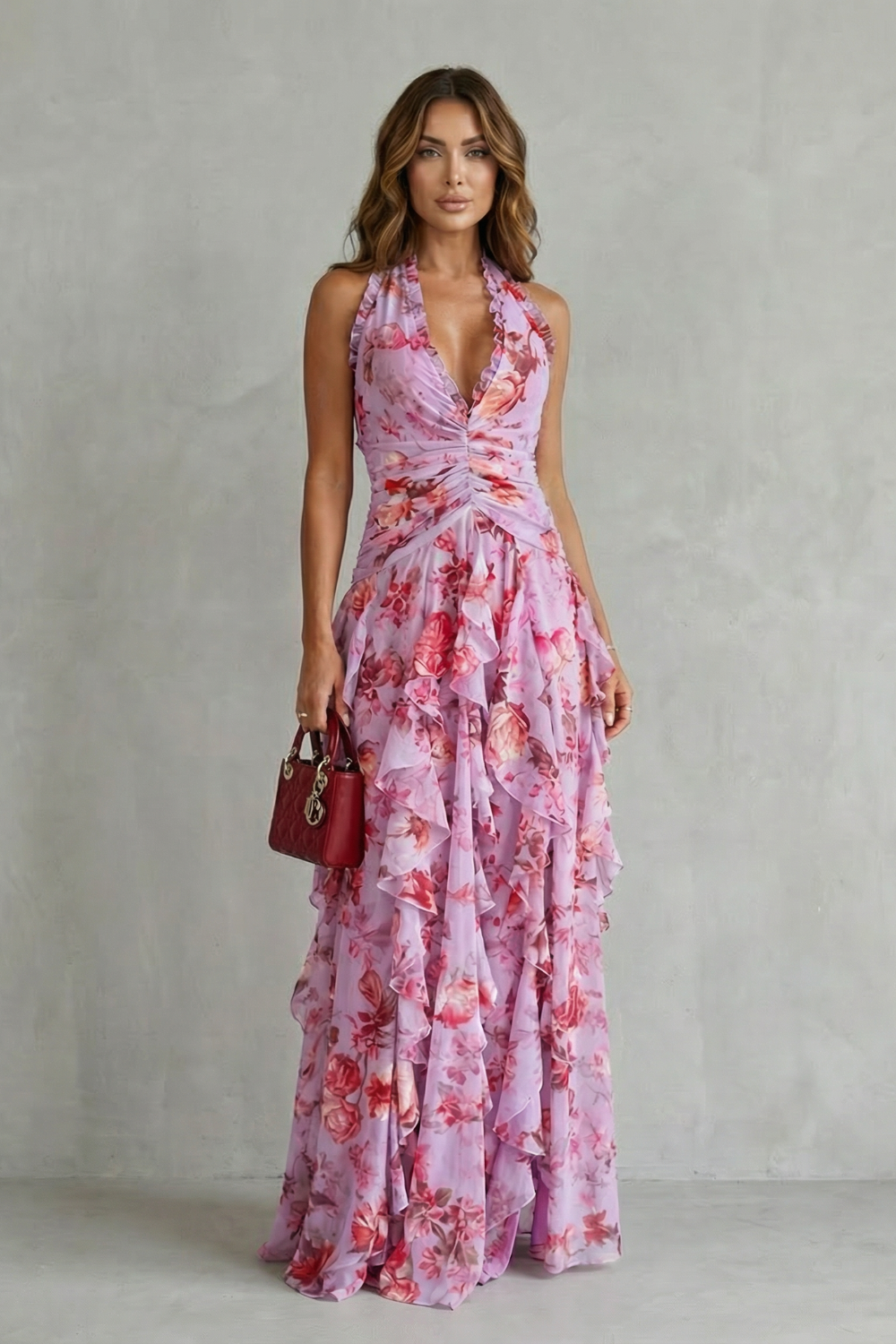 Bella | Long Dress with American Neckline