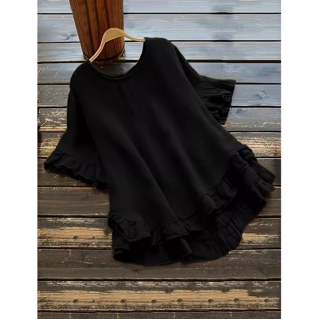 Evita Ruffle Hem Blouse