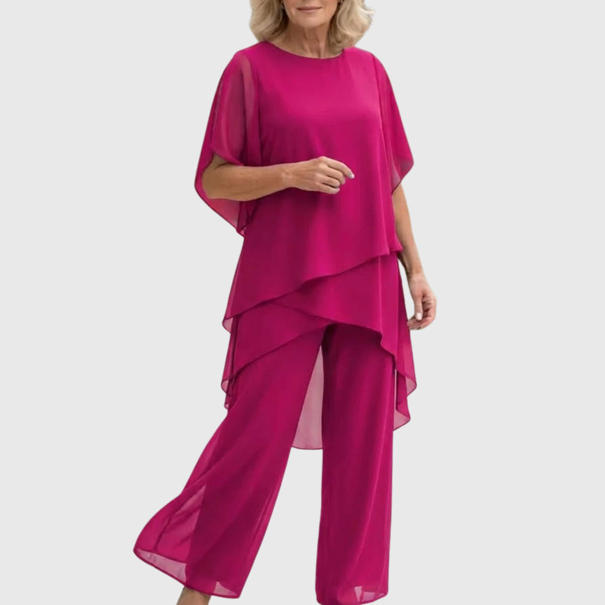 Shauna - Suit with draped palazzo pants