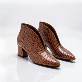 Cognac - Block Heel