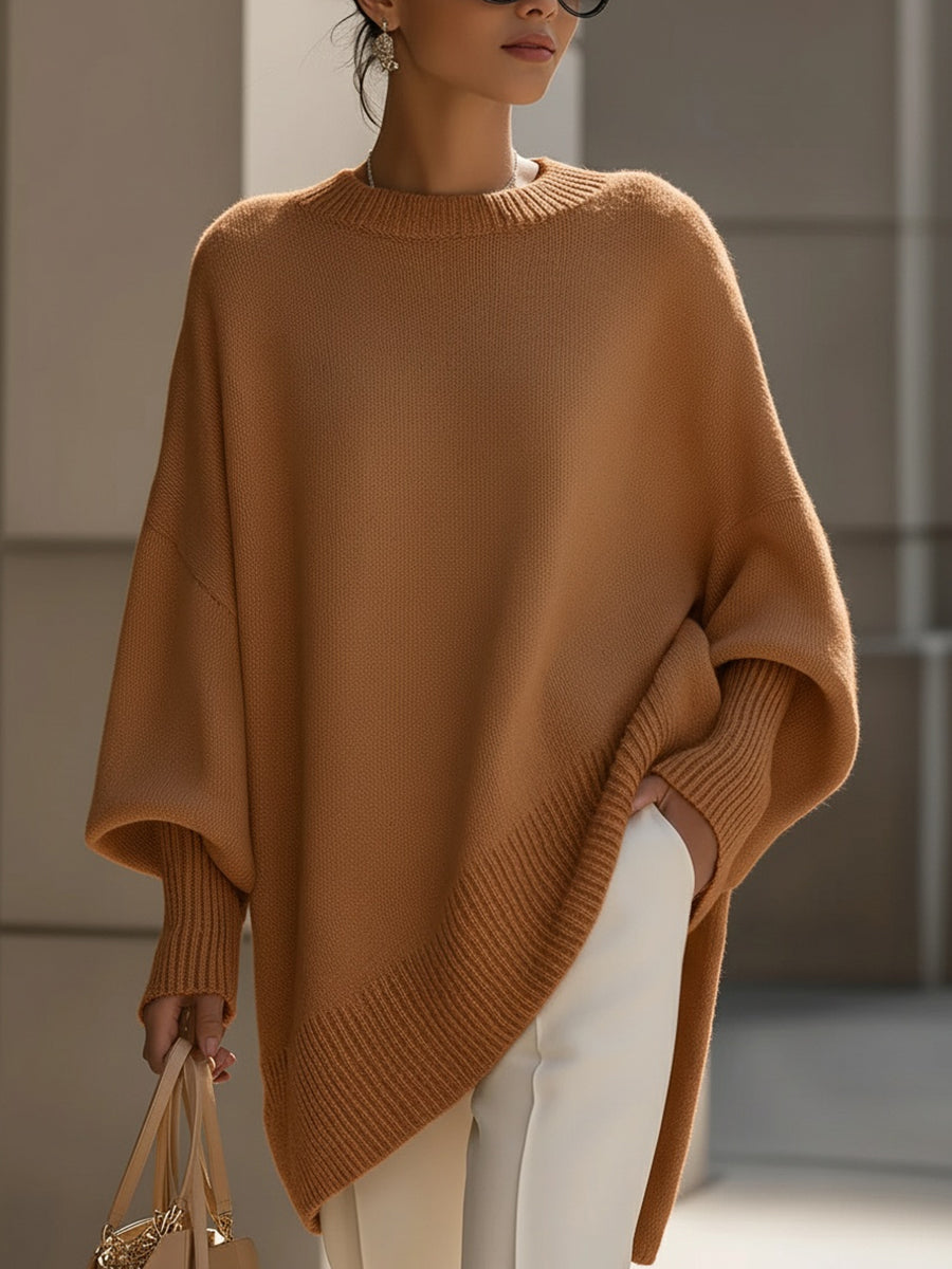 Jennifer Draped Wide-Neck Sweater