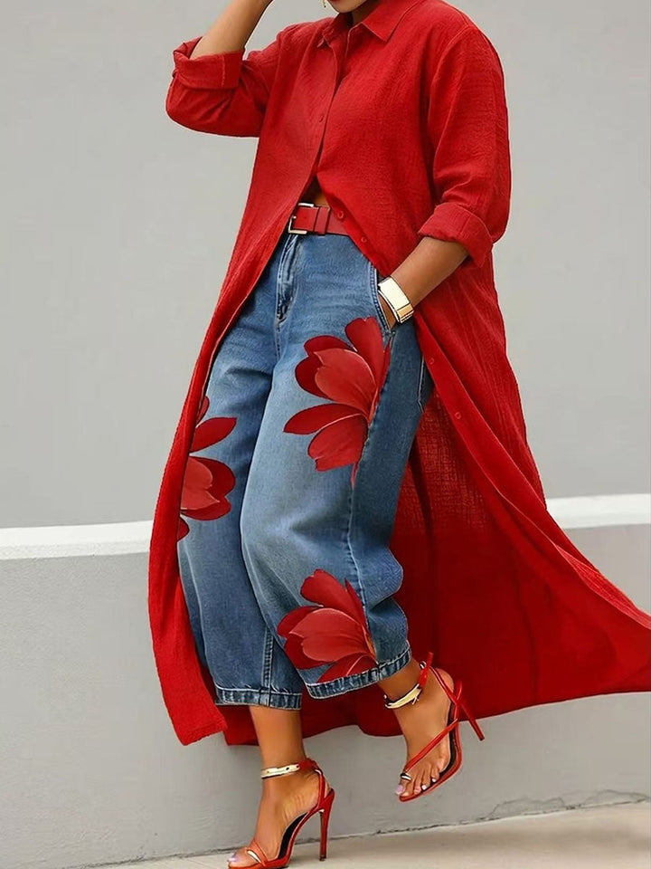 Sophia - Elegant Floral Trousers