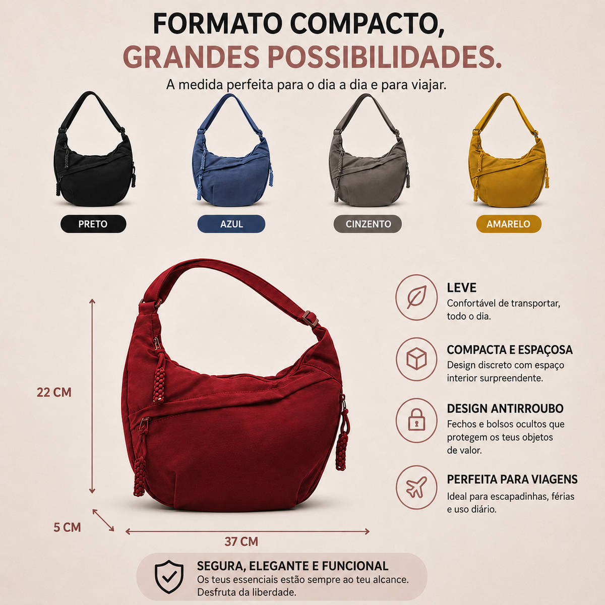 Elena | Beige Shoulder Bag