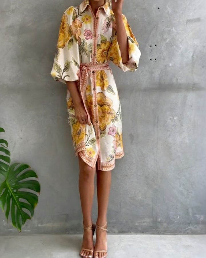 Olivia | A-LINE DRESS WITH NOTCHED COLLAR