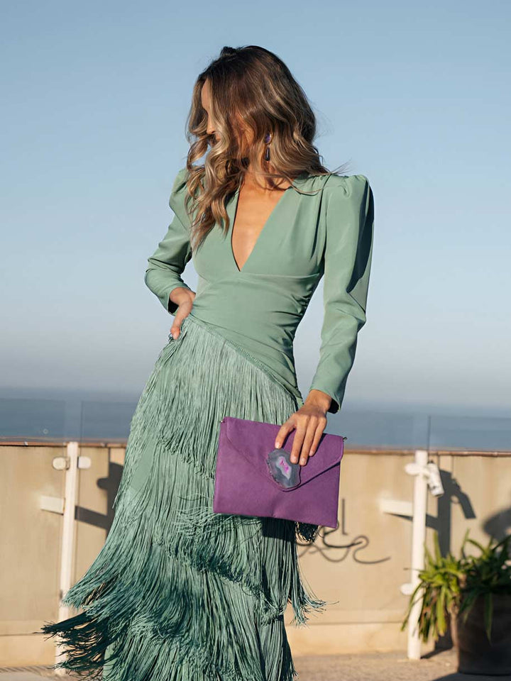 Loretta | Elegant Fringed Flared Dress