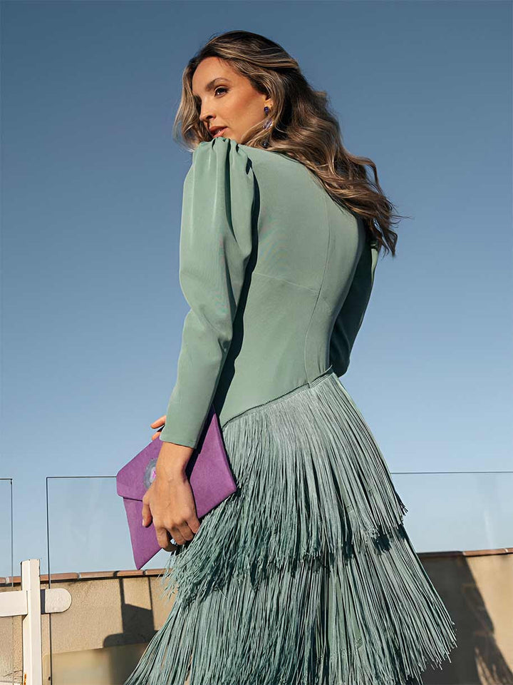 Loretta | Elegant Fringed Flared Dress