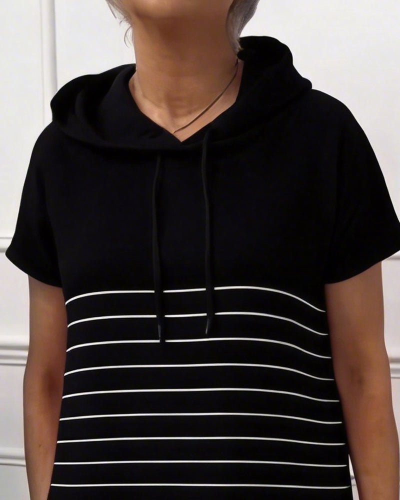 Gavellea - Women's Striped Hoodie Dress for Casual Everyday Comfort