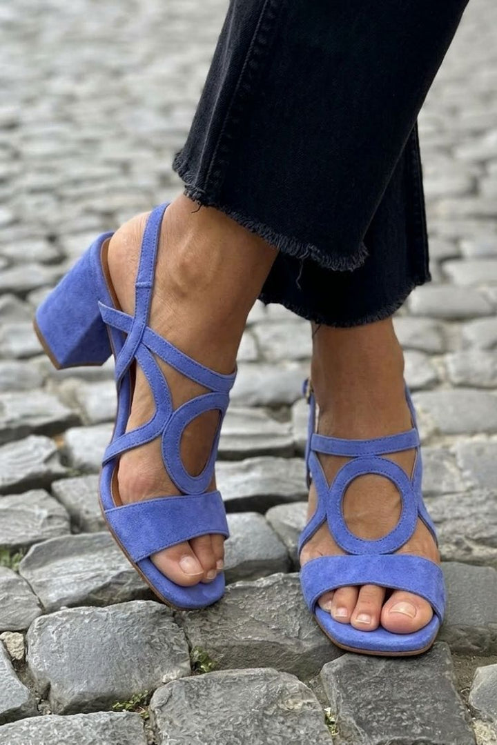 Hannah | Square Toe Heels with Round Cut for Summer