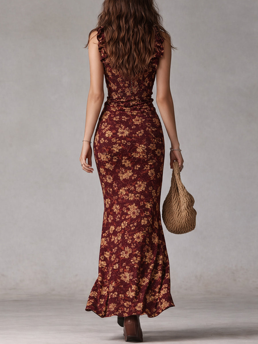 Elegant Long Look Retro Dress