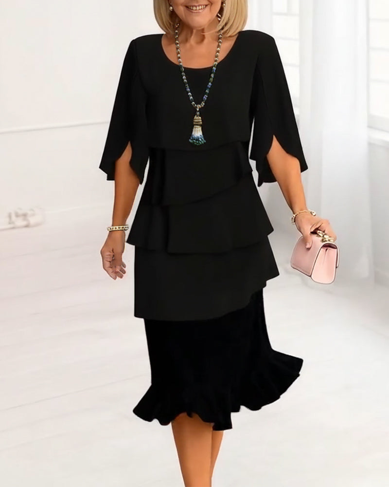 IRENE - Elegant Comfort Ruffle Dress