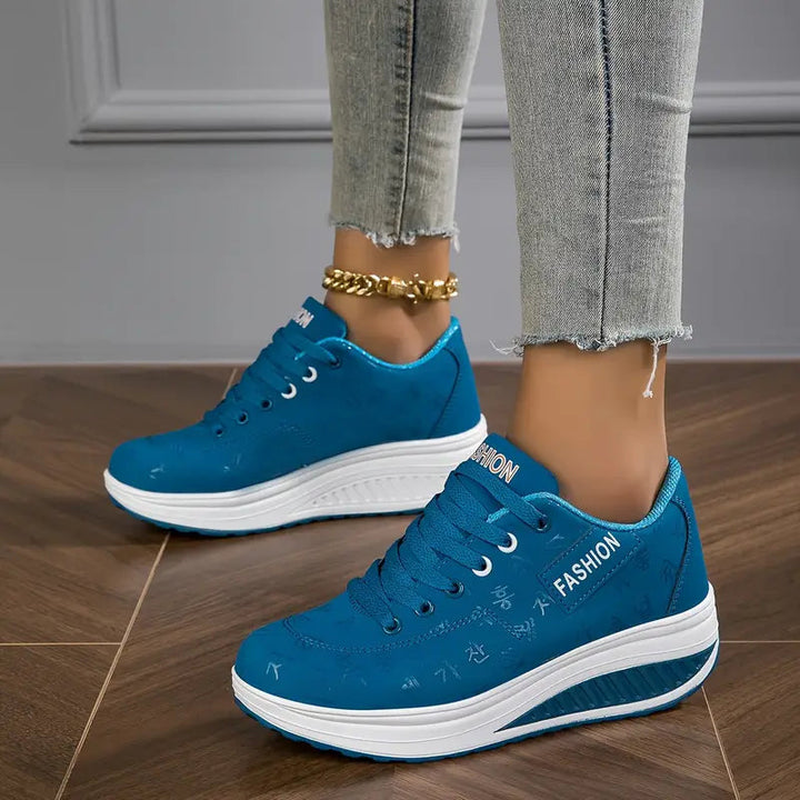 Brelina - Women's Platform Sneakers with Laces in Synthetic Leather for Daily Comfort