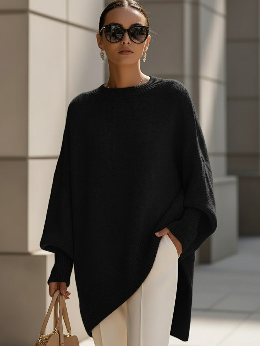 Jennifer Draped Wide-Neck Sweater