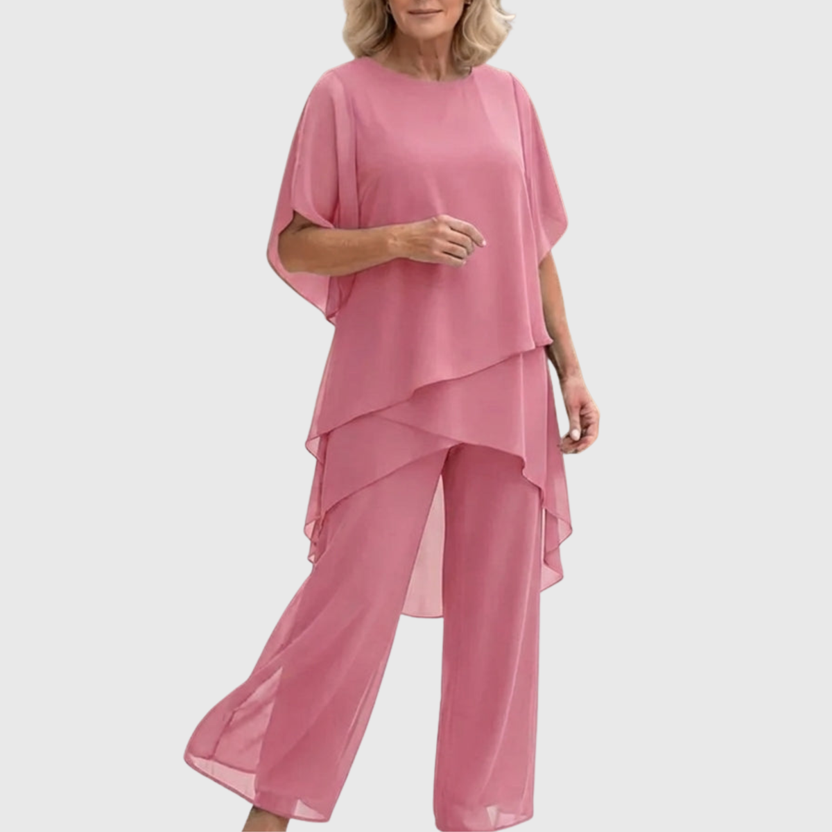 Shauna - Suit with draped palazzo pants