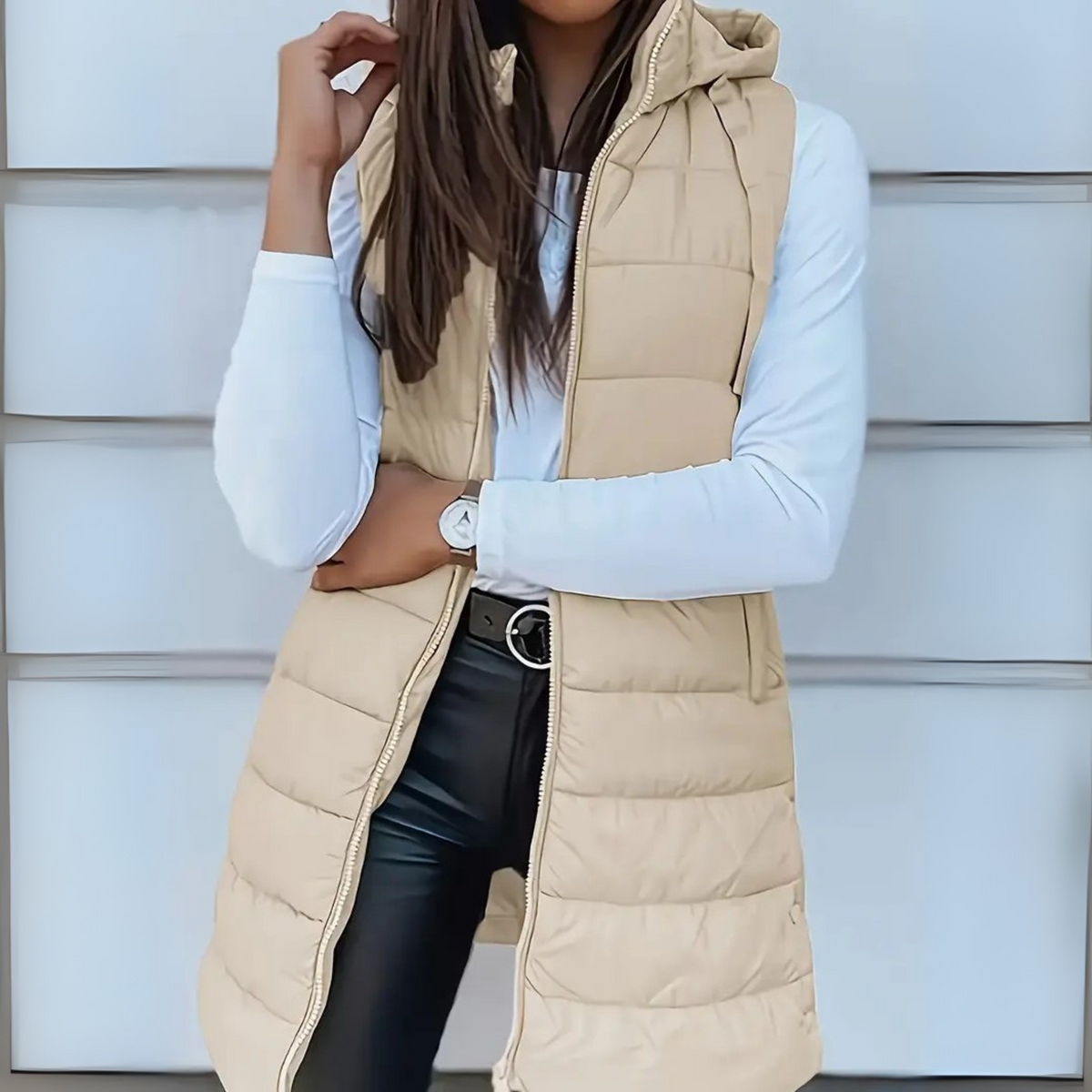 MARINA - Relaxed Hooded Longline Puffer Vest