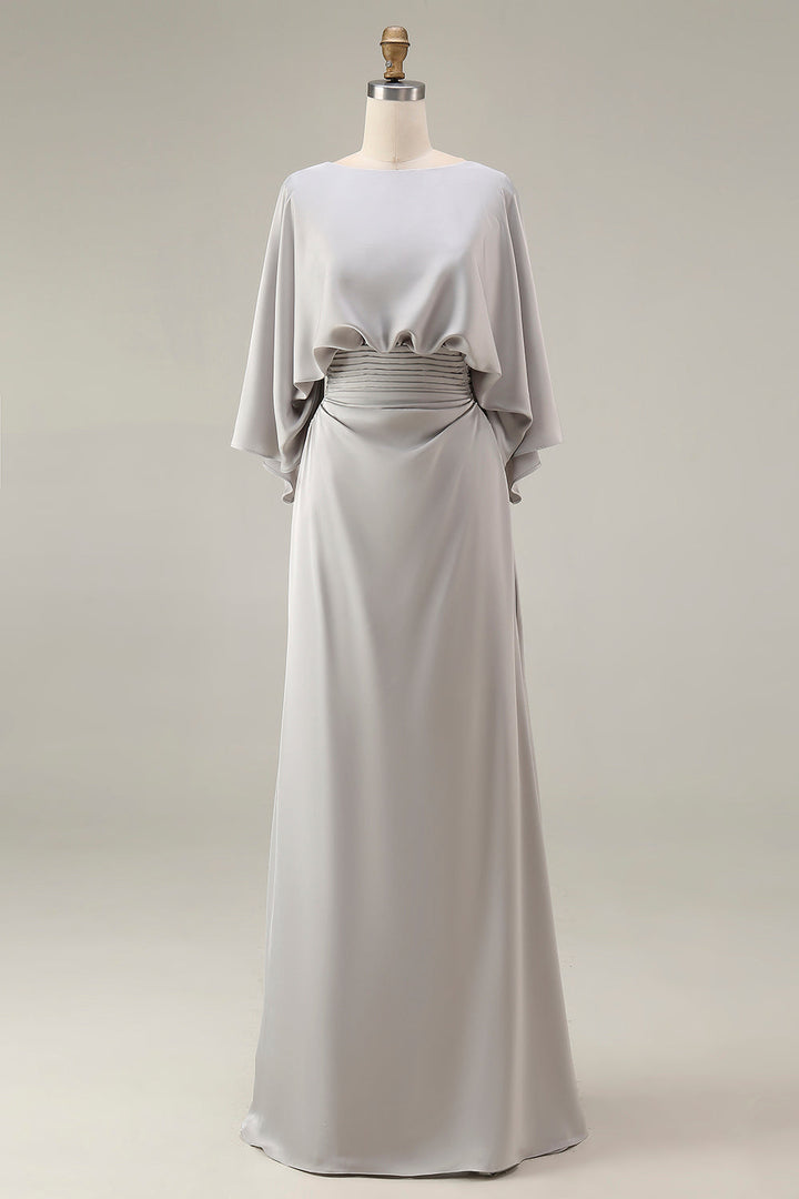 Dress 3/4 Sleeves Long Mother of the Bride Dress with Pockets