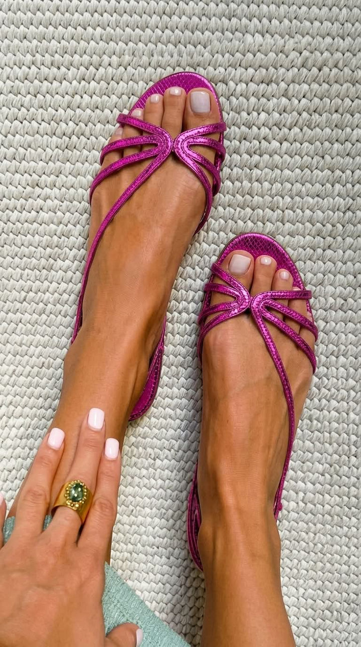 Lolita | Metallic Strap Sandals for Summer