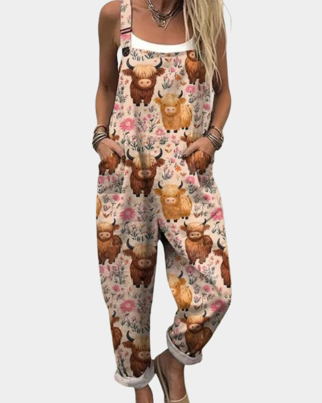 JACKIE - Comfortable Printed Overall/Jumpsuit