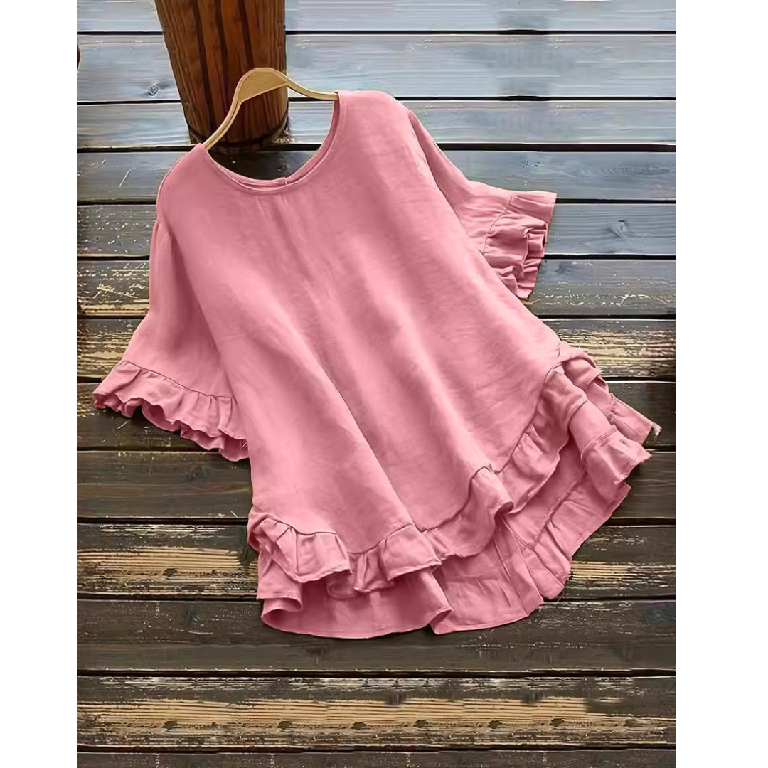 Evita Ruffle Hem Blouse