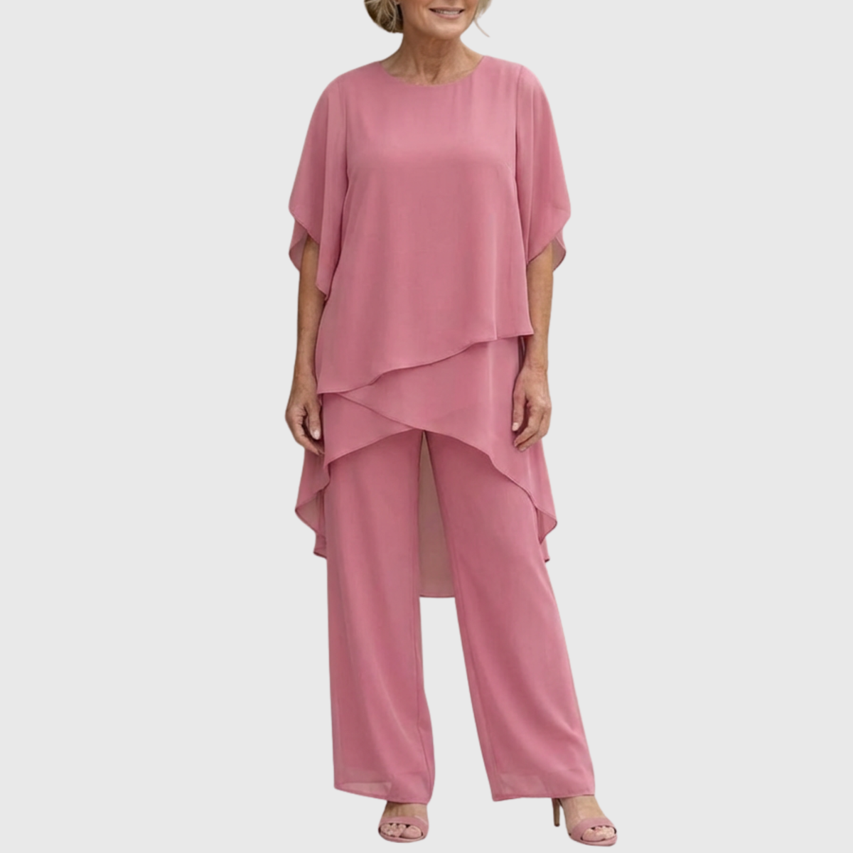 Shauna - Suit with draped palazzo pants