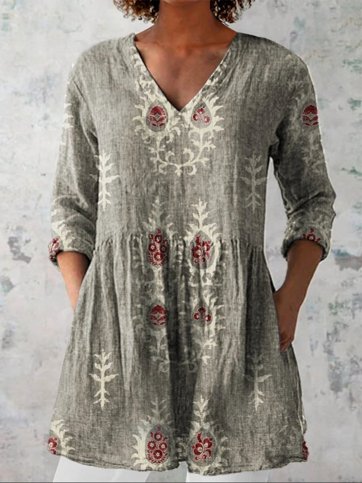 Sidney | Long Blouse with V-Neck