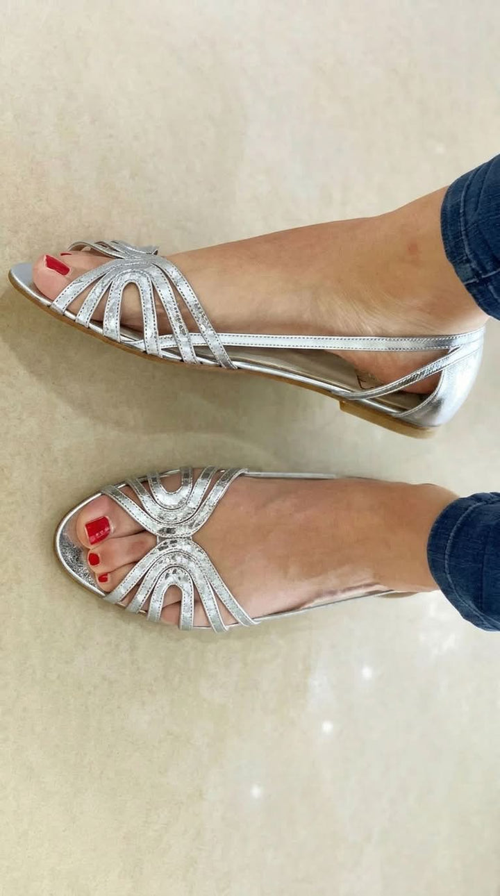 Nicola | Open Toe Sandals with Metallic Shine