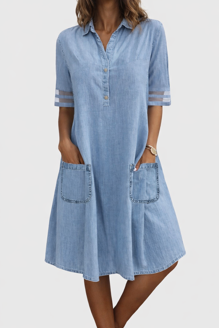 Brittany | Figure Flattering Denim Dress
